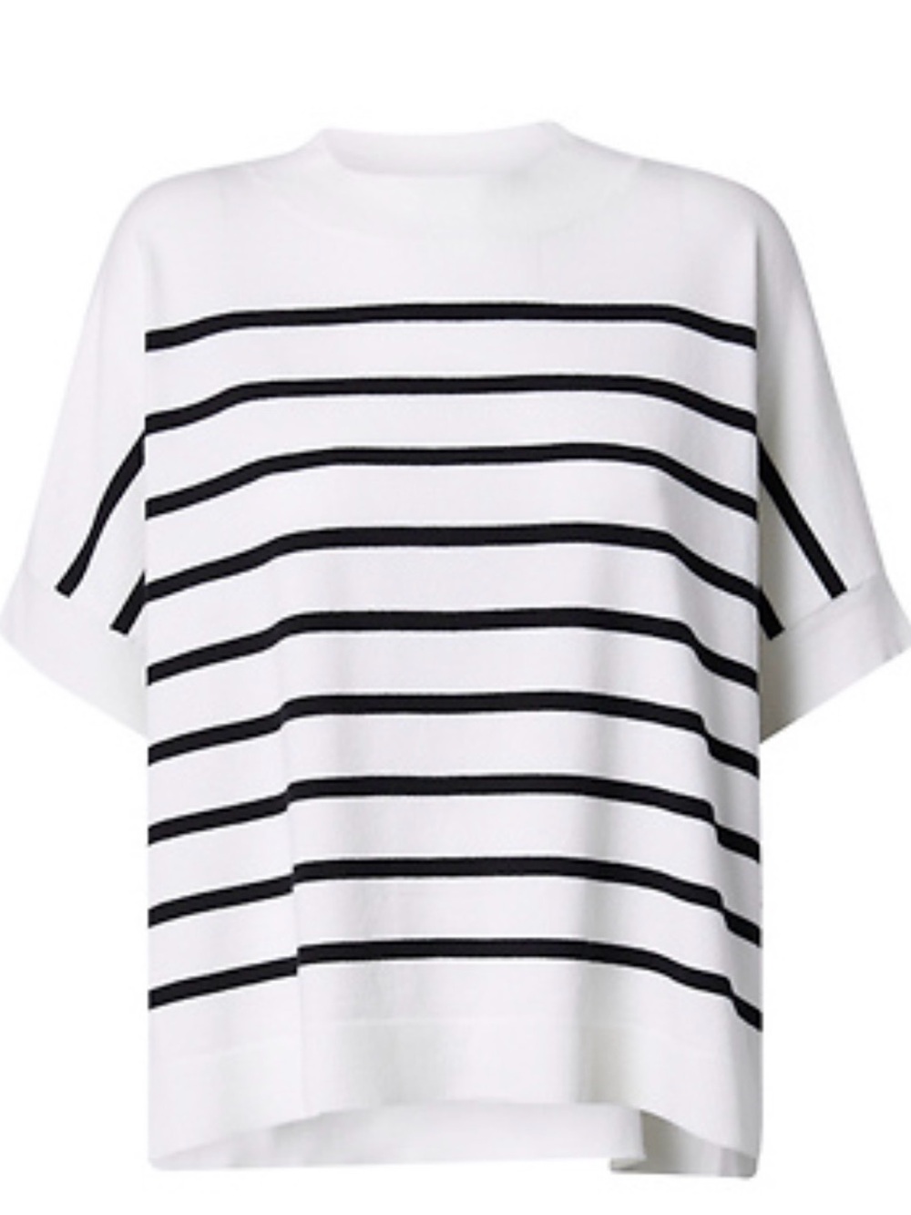 Bobeau Ivory & Black Striped Oversized Sweater 1X NWT